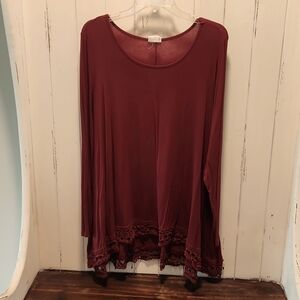 Maroon Tunic Length Shirt